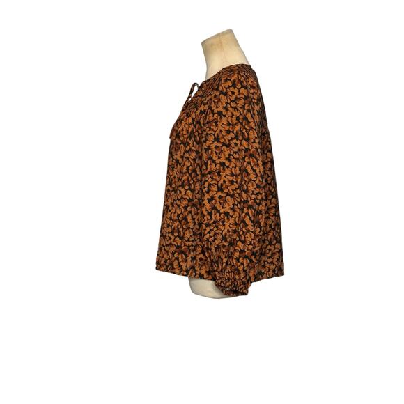 A New Day brown black print tunic blouse size Small - Picture 11 of 11